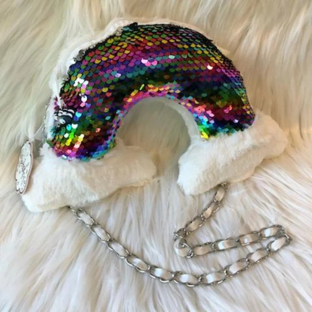 Angel Face Rainbow Reversible Sequin Bag