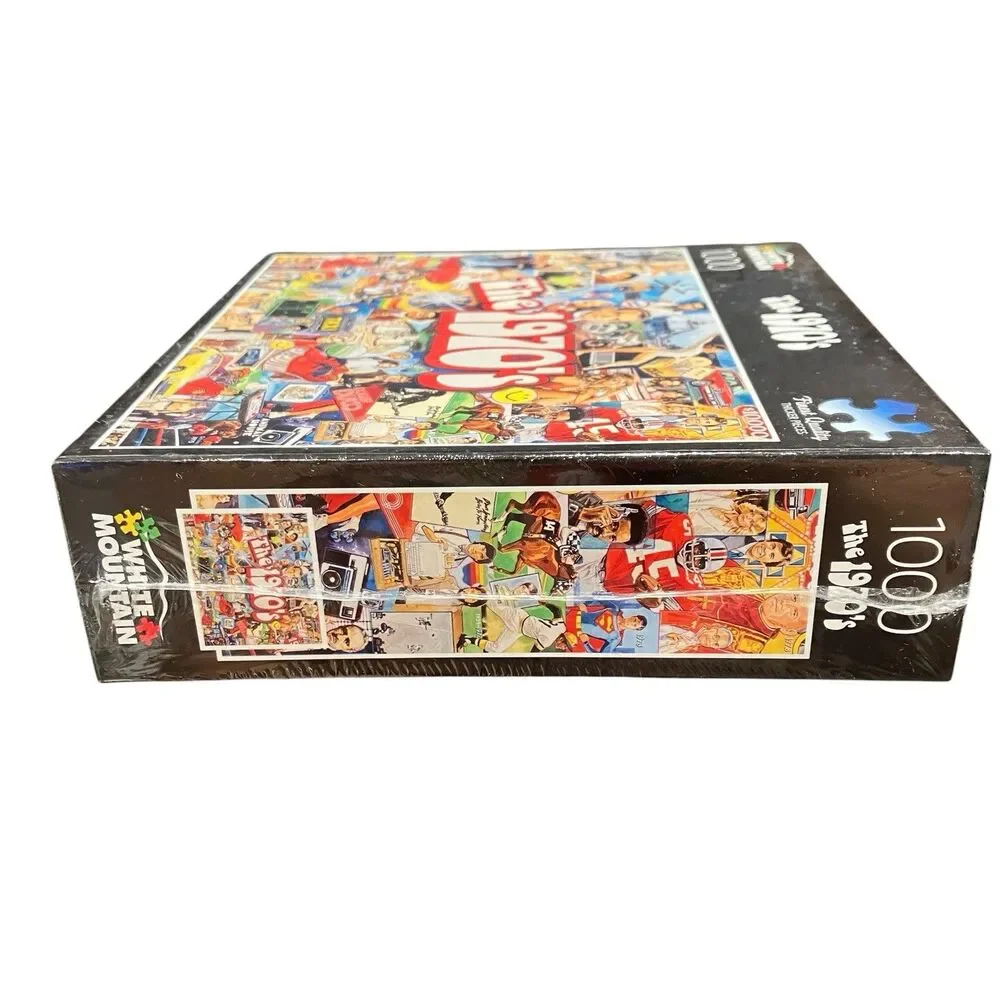 The 1970s 1000 Piece Jigsaw Puzzle Pop Culture Collage Sealed New White Mountain