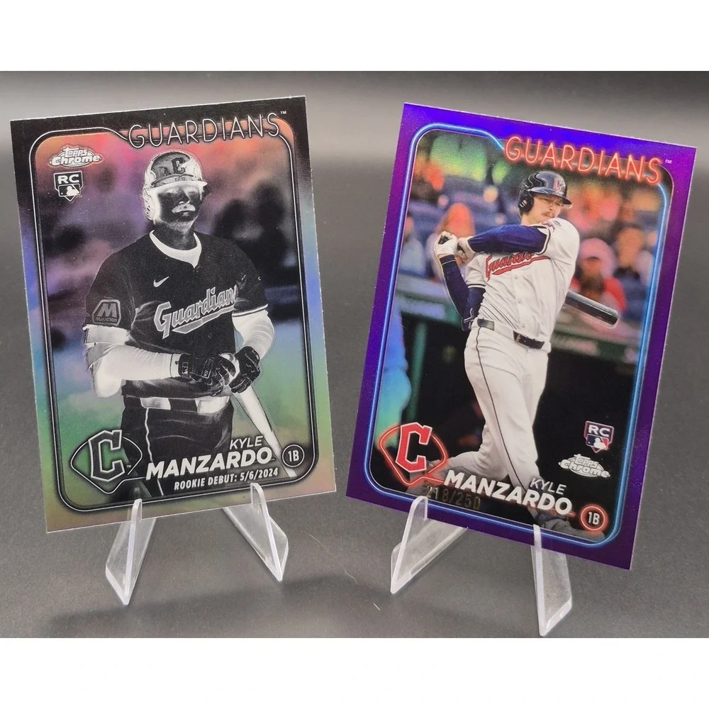 2024 Topps Chrome Kyle‎ Manzardo #USC196 Purple Refractor /250 & #USC26 Negative