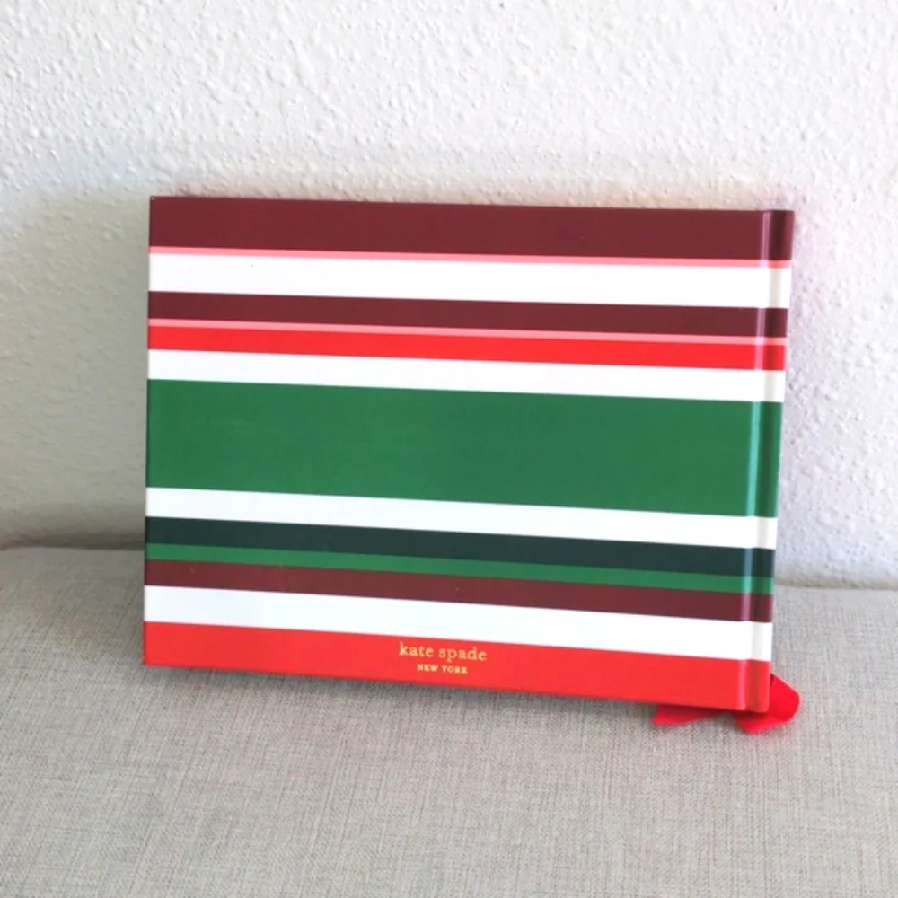 Kate Spade Jolly Stripe Memory book Christmas Holiday Scrapbook