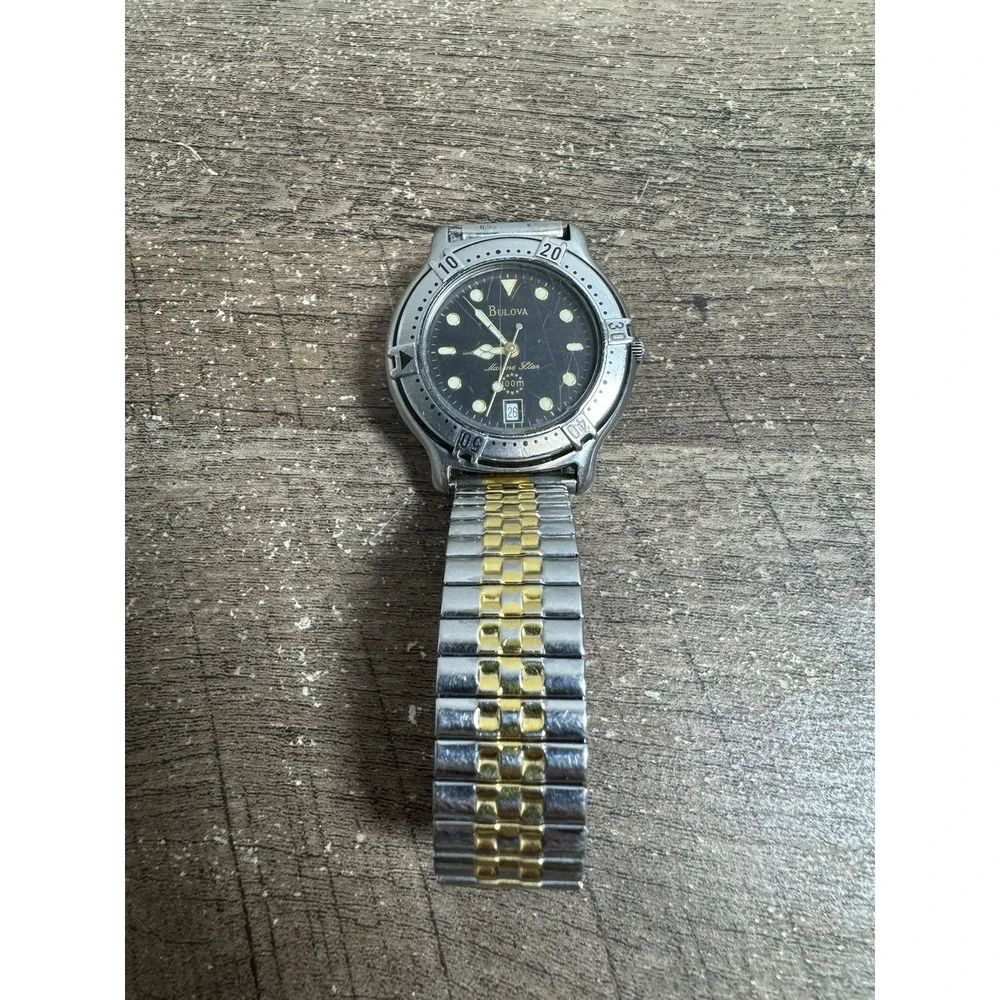 Bulova Marine Star 100m Quartz Mens Works (New‎ battery)