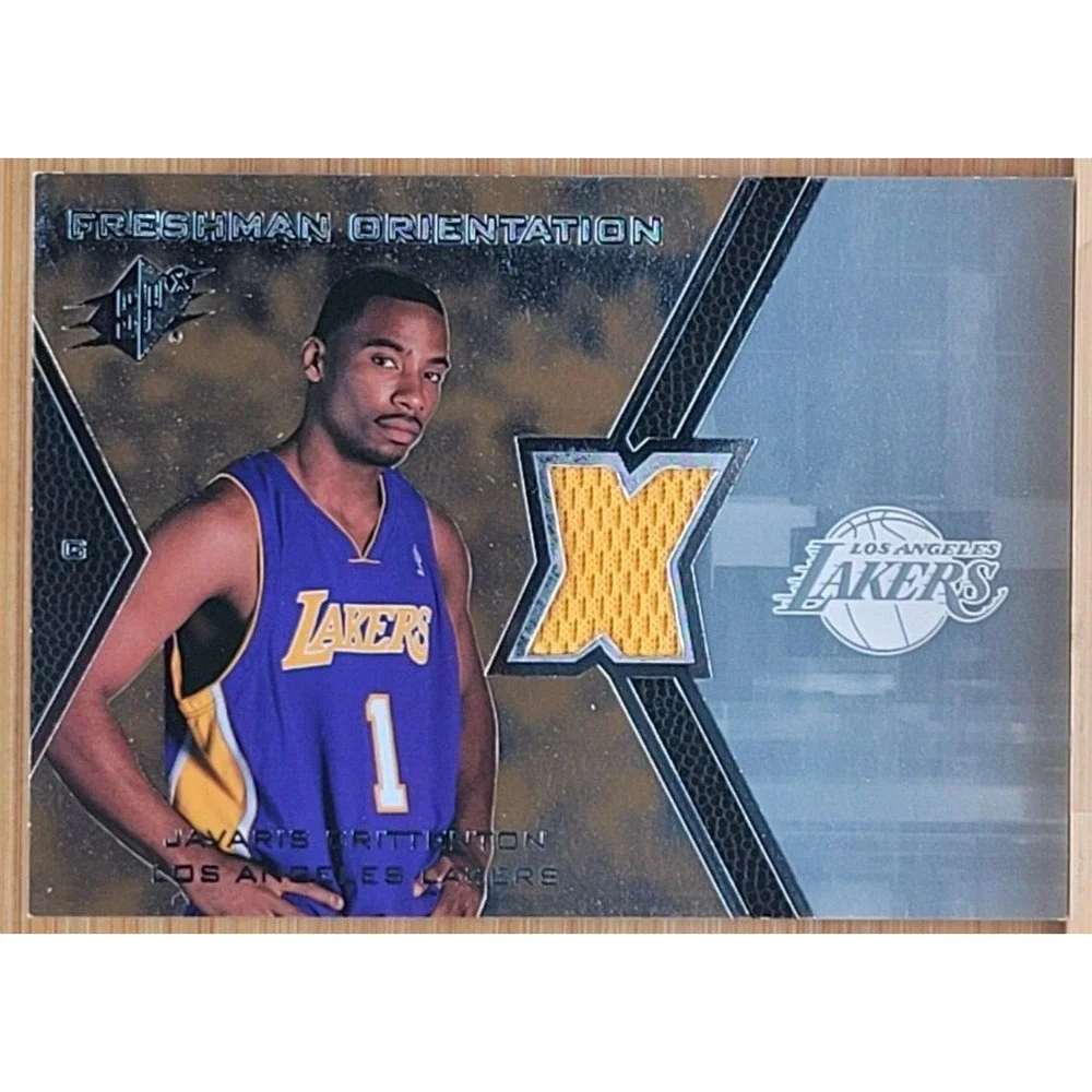 2007-08 SPX‎ JAVARIS CRITTENTON GAME USED RELIC FRESHMEN ORIENTATION LAKERS