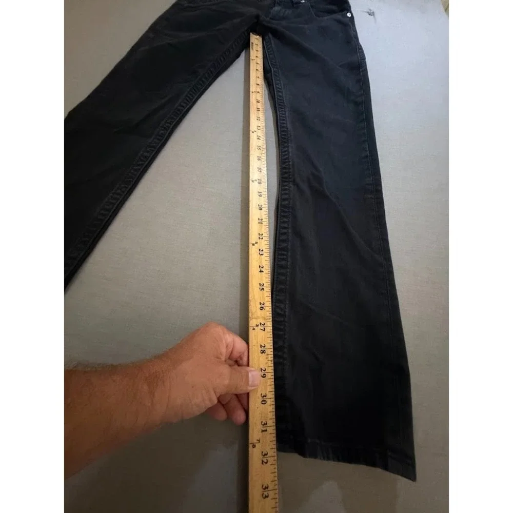 True Religion Jeans Mens 32 Black Denim Skinny‎ No Flap 32x32.