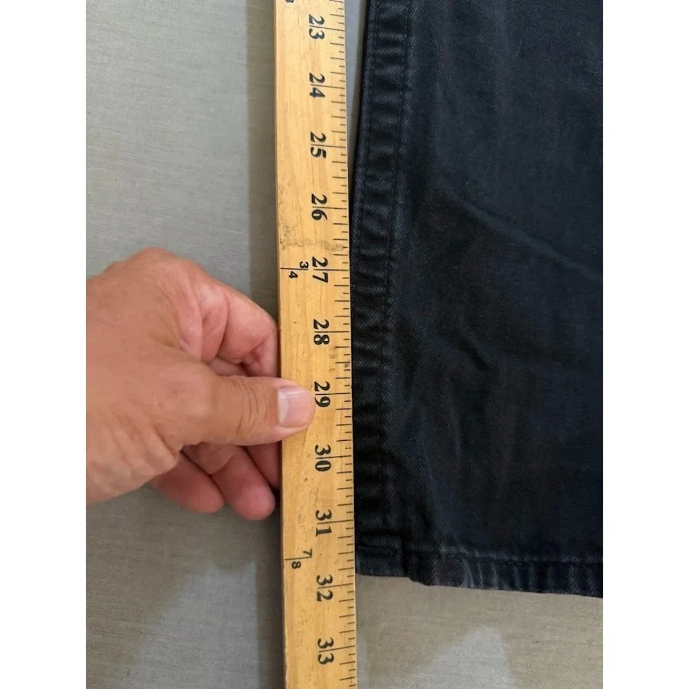 True Religion Jeans Mens 32 Black Denim Skinny‎ No Flap 32x32.