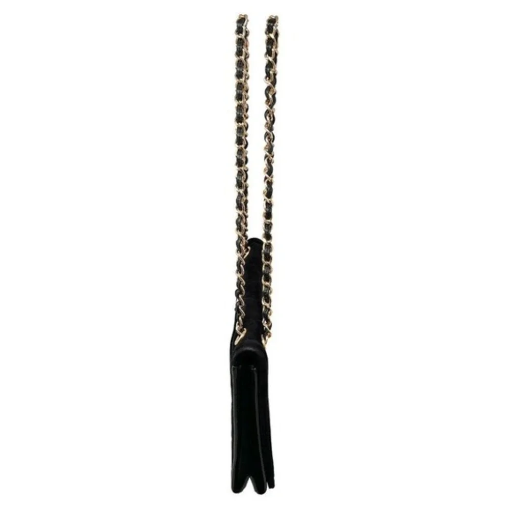 CHANEL black suede