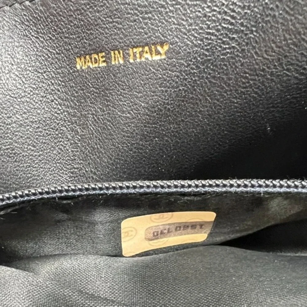 CHANEL black suede