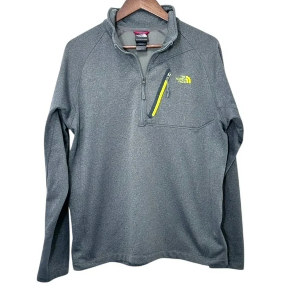 The North Face Men's Large 1/4 Zip Sweatshirt Dark Grey Fleece‎ Casual Gorpcore