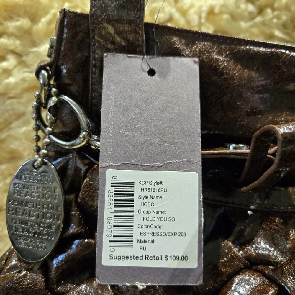 Kenneth‎ Cole Large Espresso Color NWT Hobo Style Bag Handbag Purse