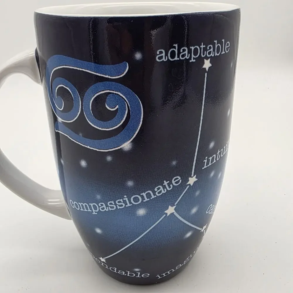 Coventry Cancer Zodiac Mug 18oz Tall Porcelain Astrology Horoscope Blue Crab
