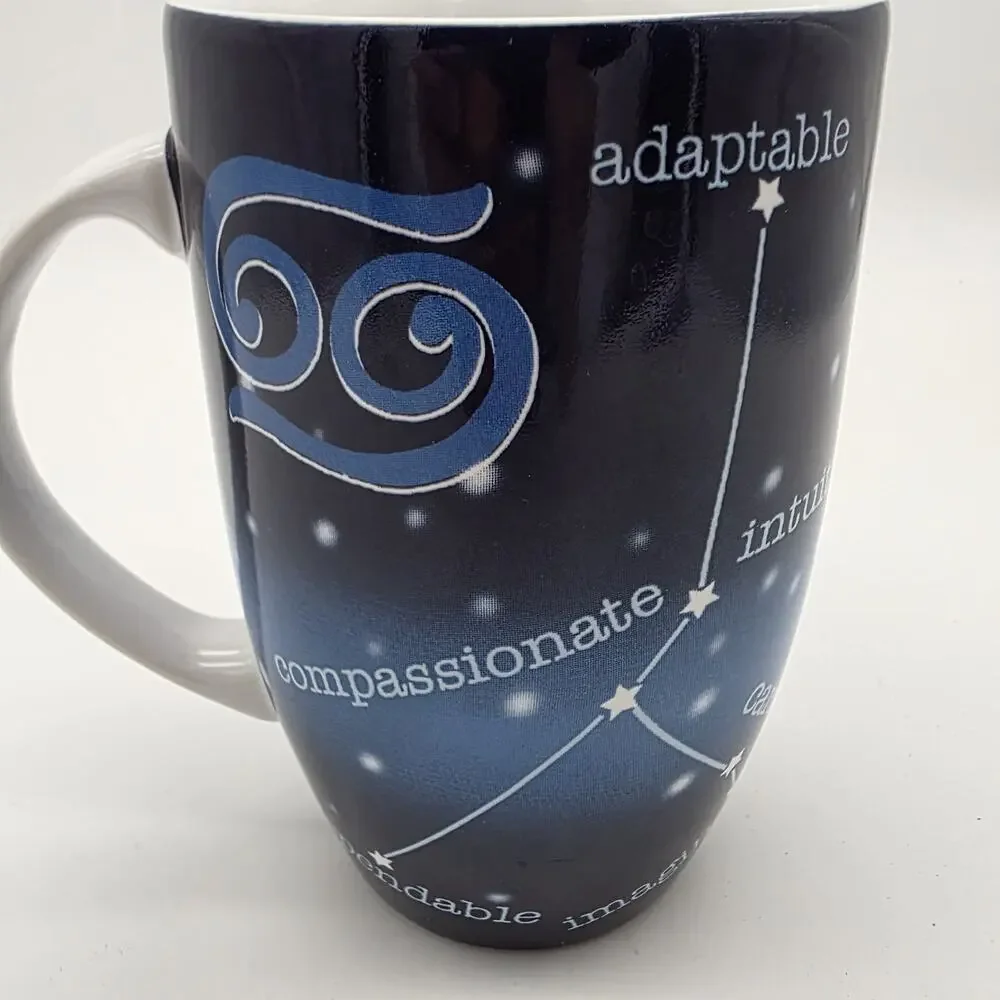 Coventry Cancer Zodiac Mug 18oz Tall Porcelain Astrology Horoscope Blue Crab