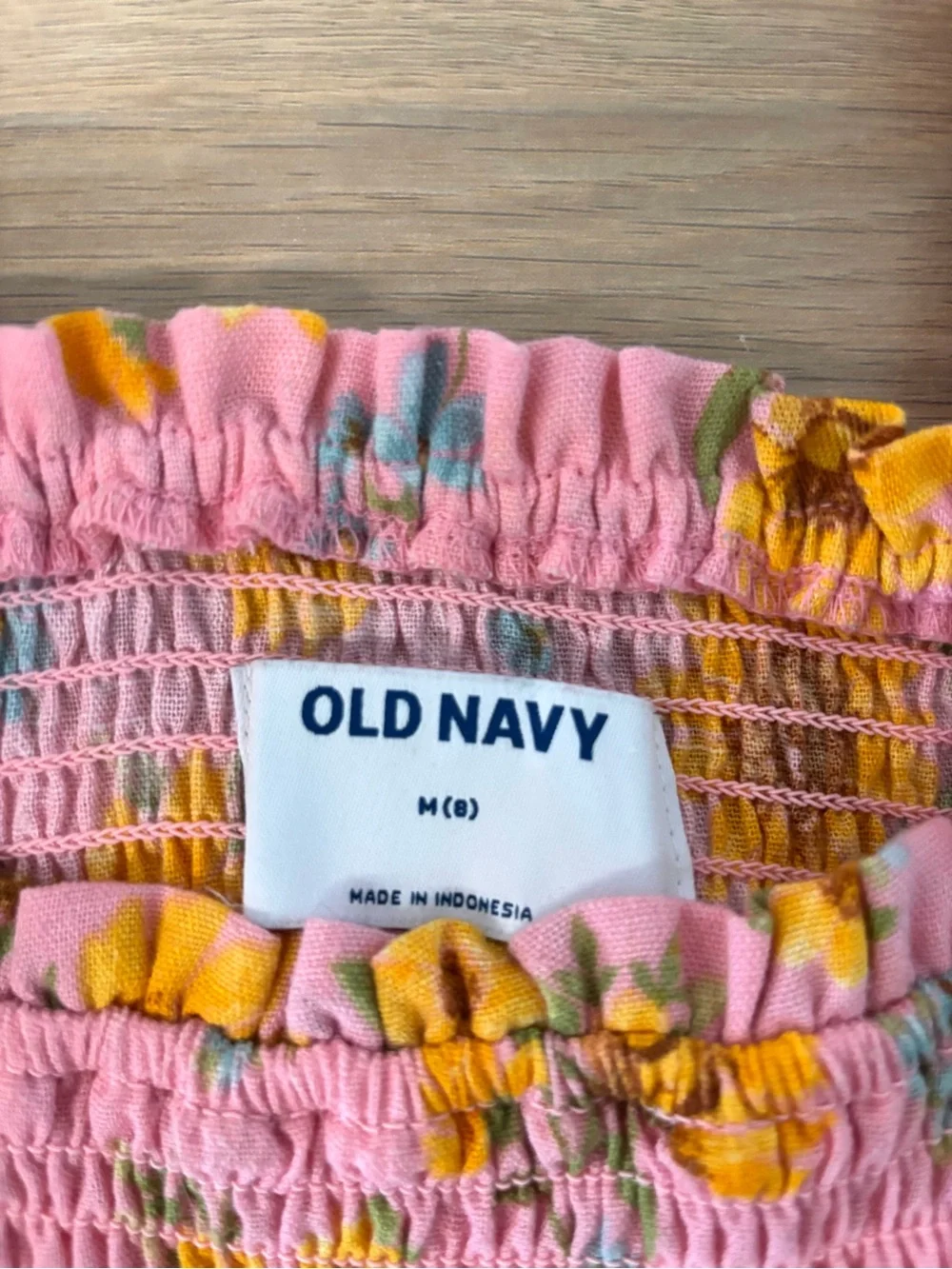 Old Navy Pink Floral Smocked Jumpsuit with Ruffle Straps