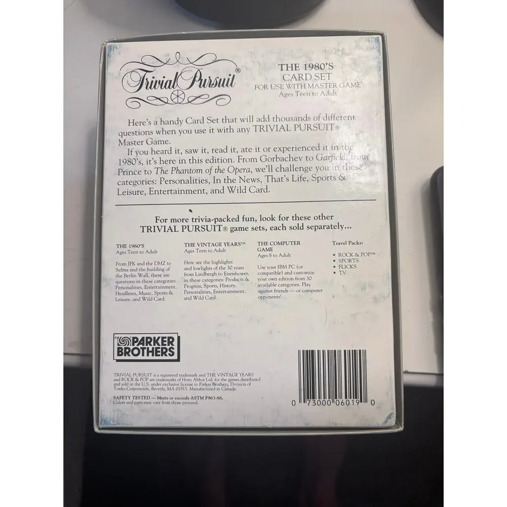 Parker brothers trivia pursuit