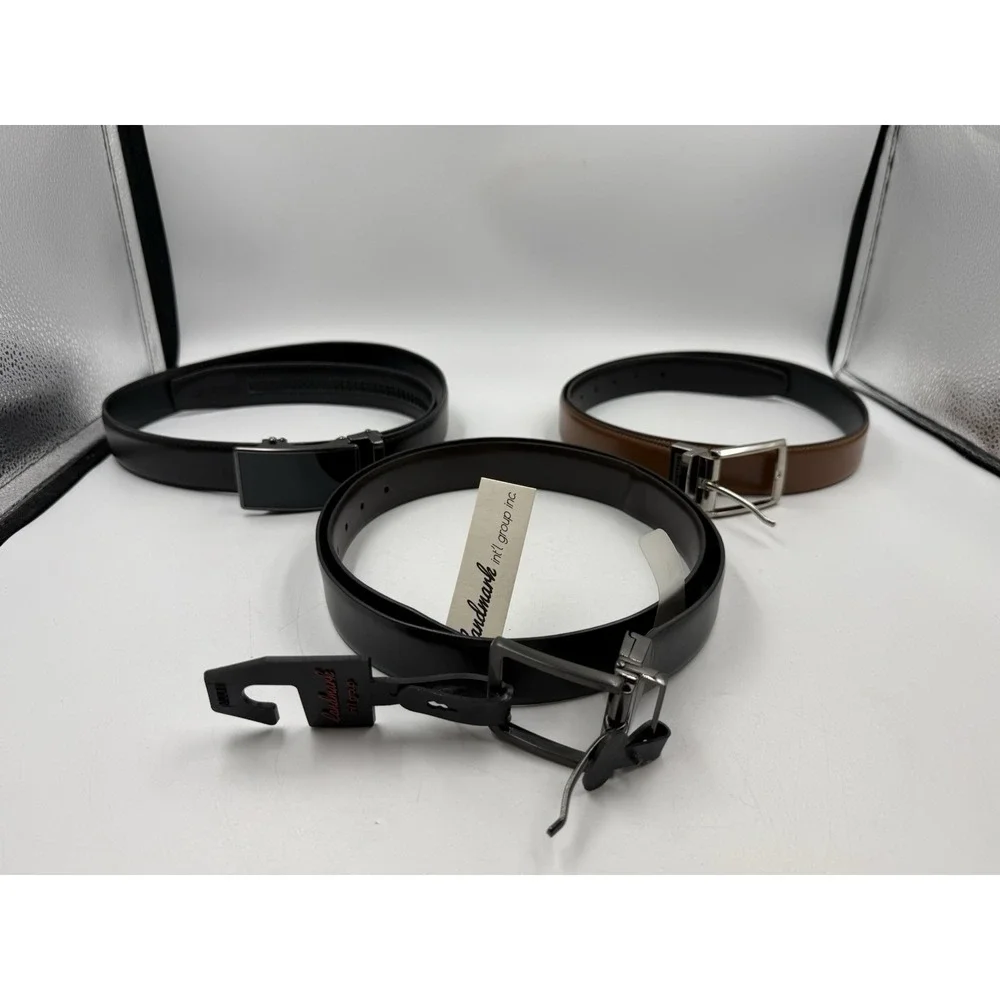 Men's Classic‎ Leather Belt Lot - 34 to 42 - Landmark, Chaoren, Perry Ellis