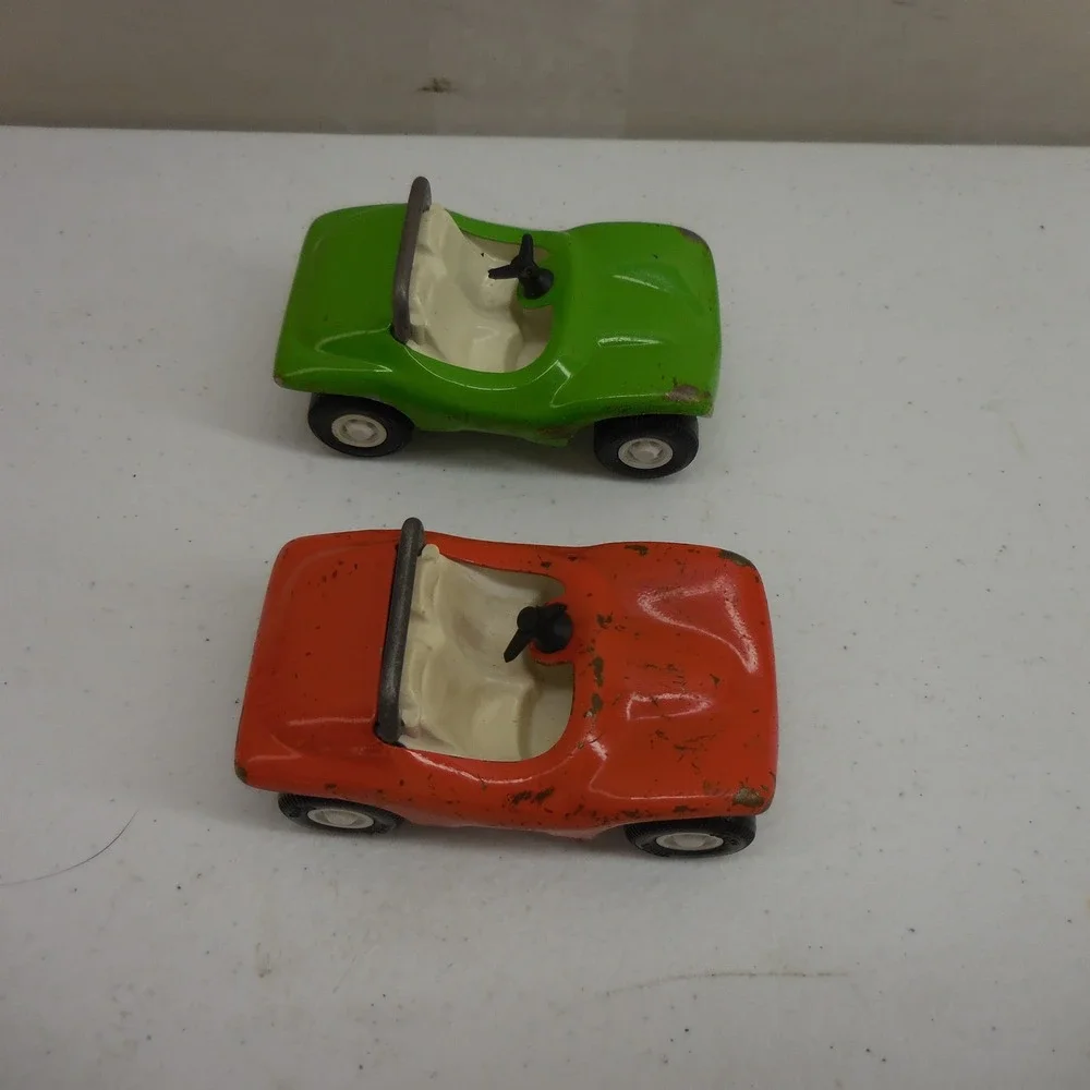 Vintage Tonka Dune Buggy Set Pressed Steel Green Orange Made in USA 1970s Toy