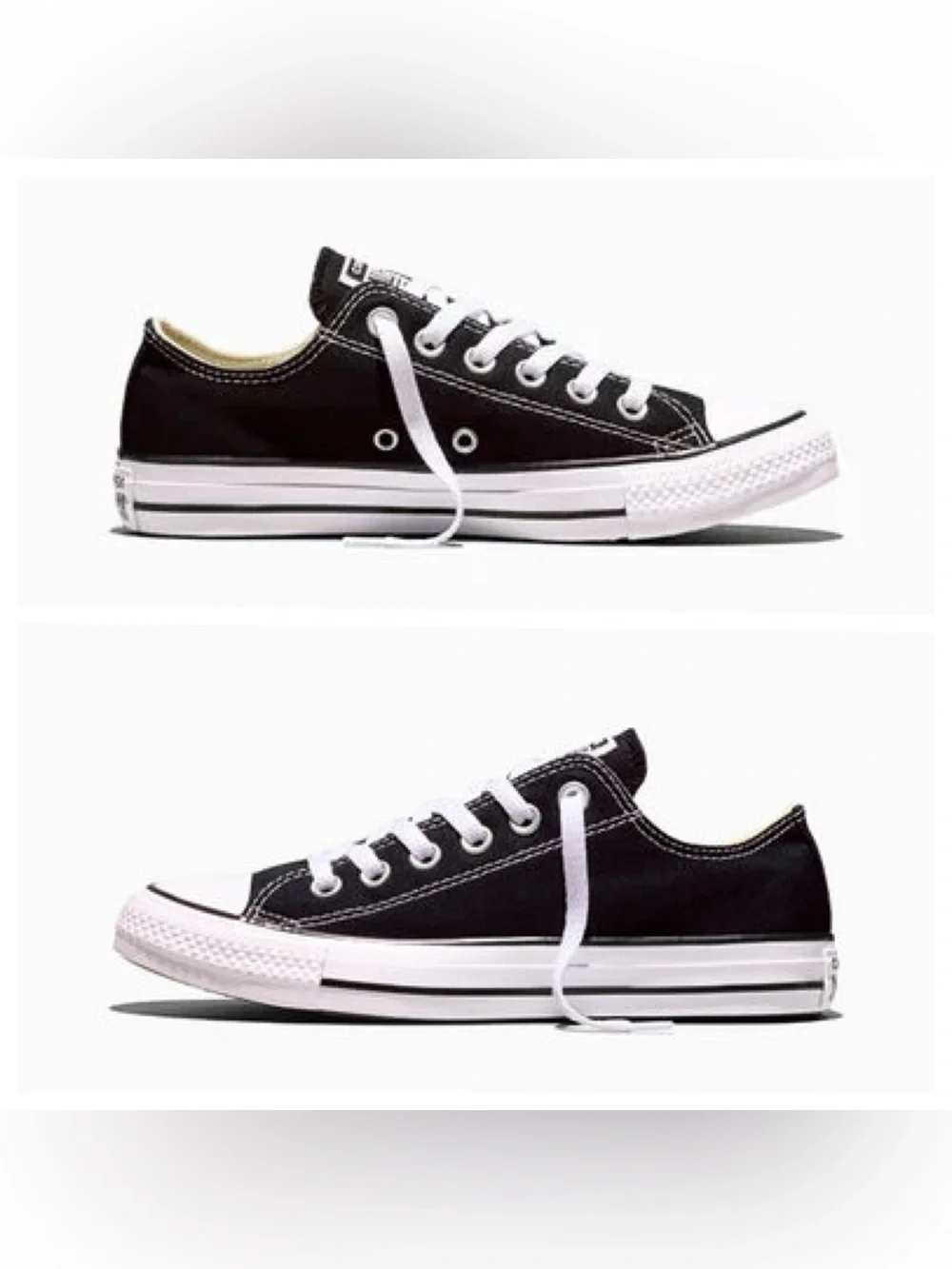 Converse Classic Chuck Taylor All Star Low Top Black Canvas White Size 7W/5M