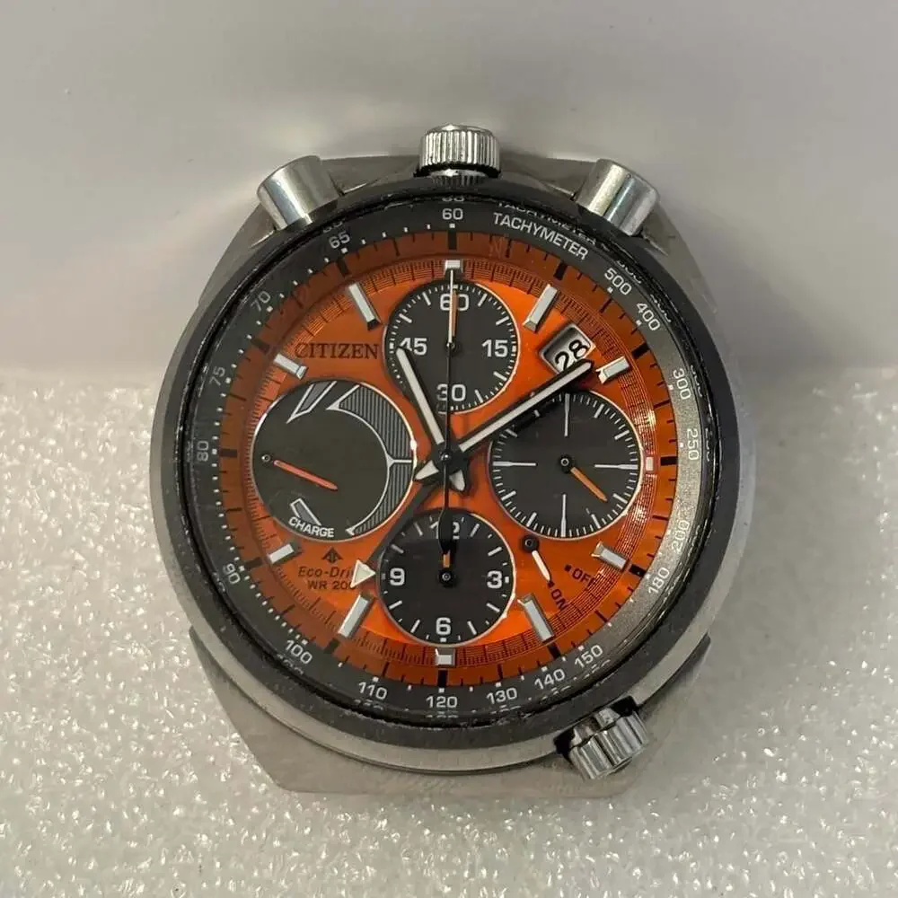 Citizen Promaster Tsuno Chrono Racer Bullhead Orange Dial AV0078-04X Watch Head