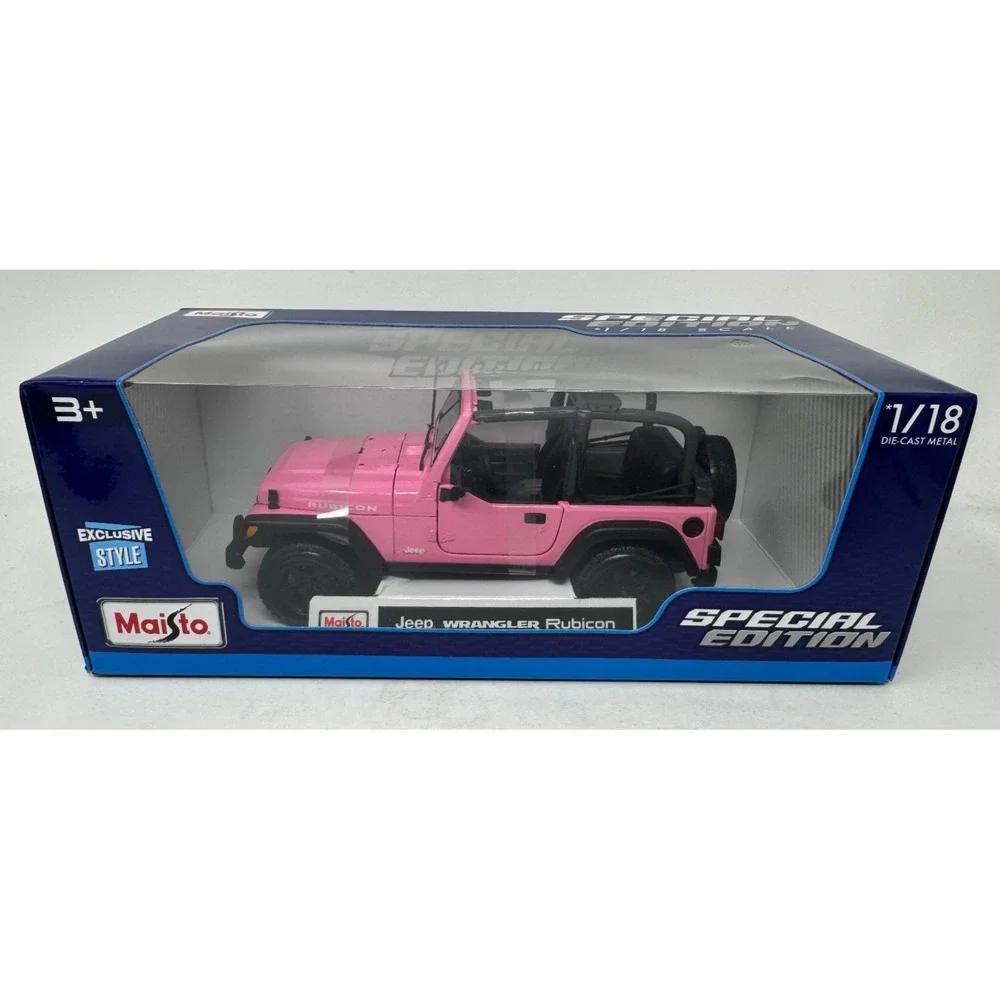 Maisto Jeep‎ Wrangler Rubicon 2DR Special Edition 1:18 Diecast Jeep PINK NEW
