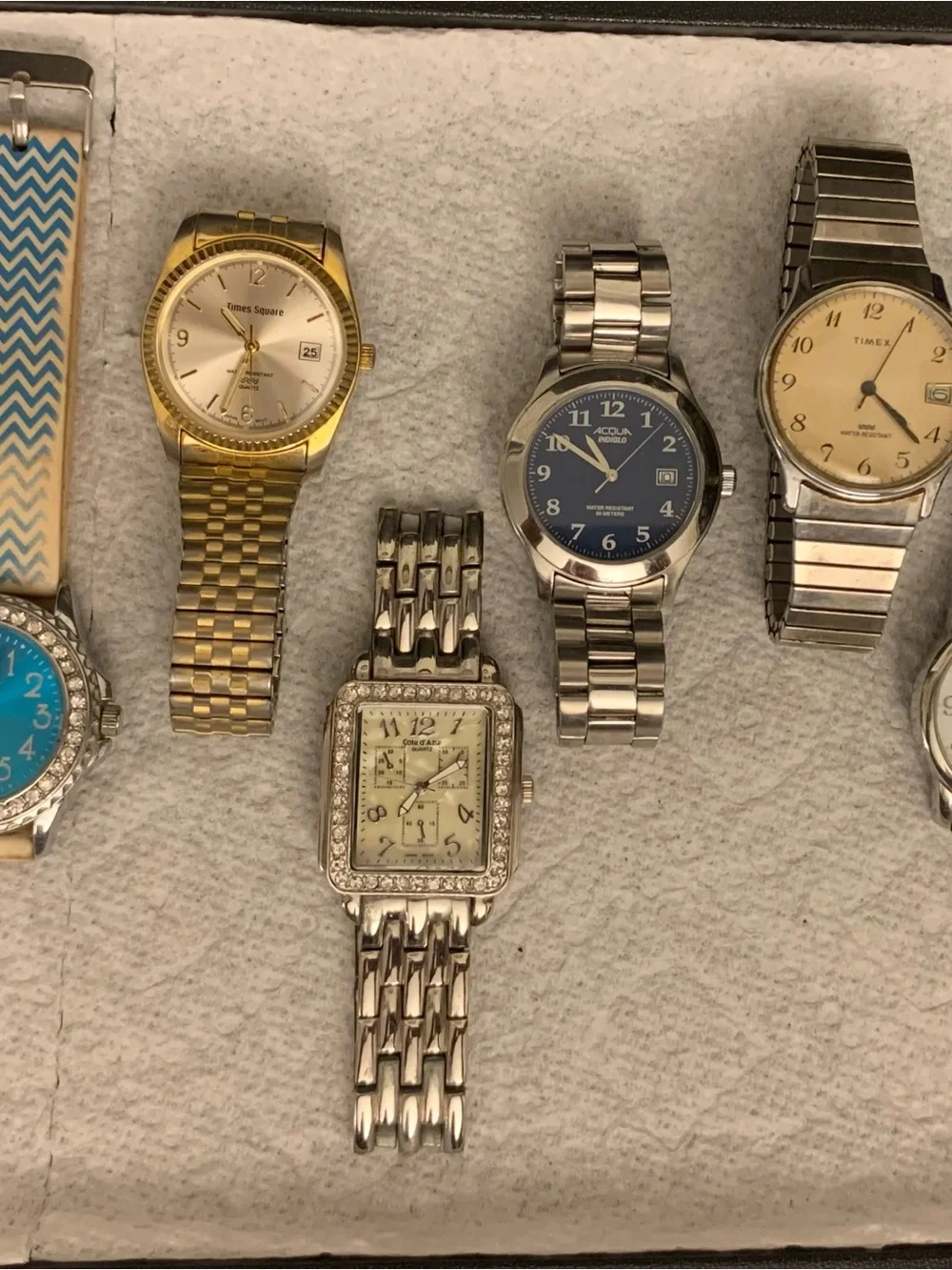 Lot of 10 Men's Watches,Some Brand Names,including 3-Timex.