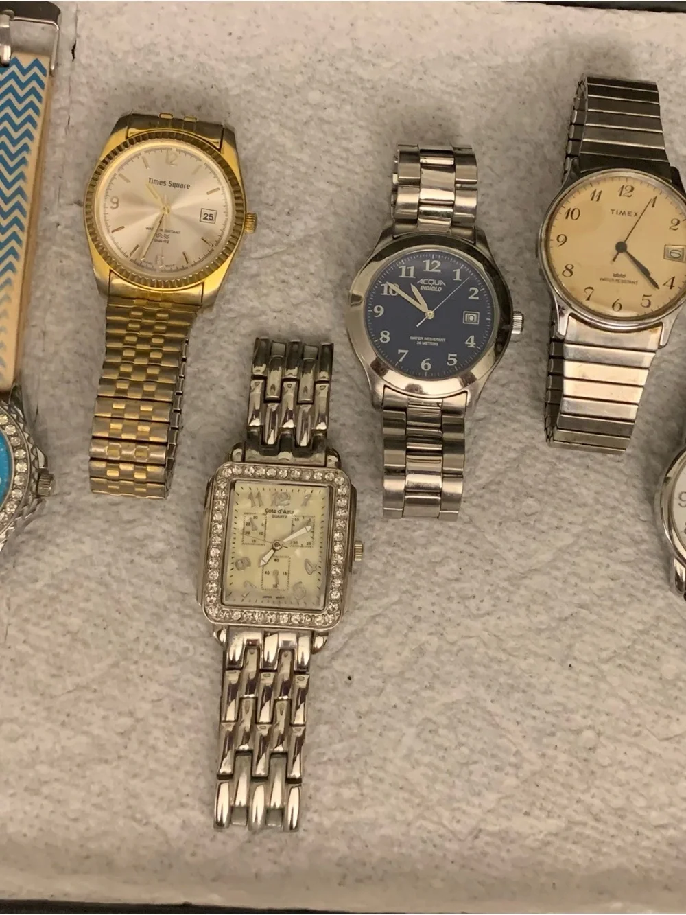 Lot of 10 Men's Watches,Some Brand Names,including 3-Timex.