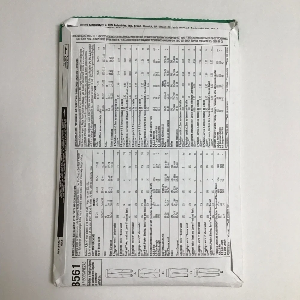 Simplicity sewing pattern