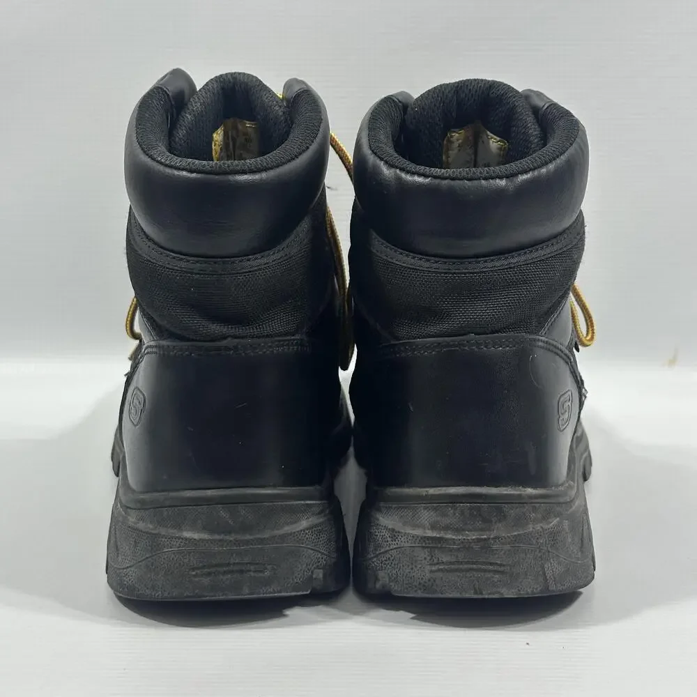 Skechers Tactical RelaxedFit Boots Mens Size 7 Black Leather Waterproof Work