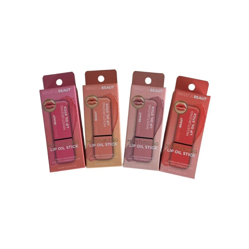 WHAT A BEAUT Moisturizing Lip Oil Stick 0.11 oz ,Lot Of 4