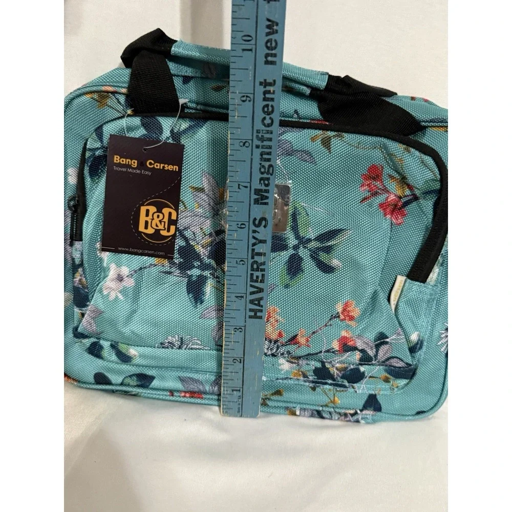 B&C Hanging Travel‎ Organizer Bags Set Turquoise Flowers Multi-pockets