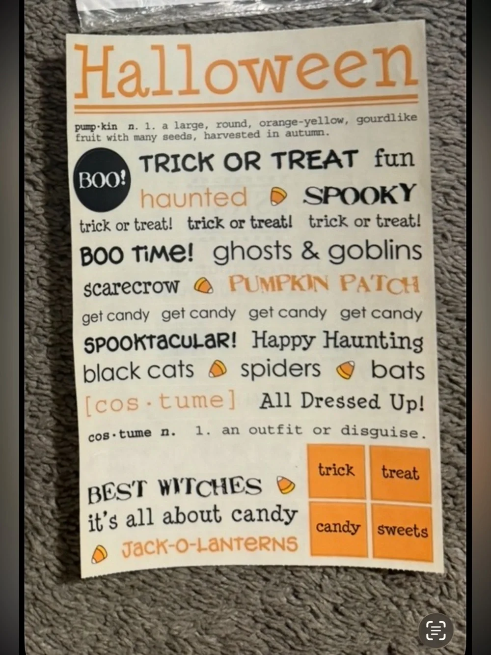 $1 Halloween scrapbooking $1 WITH ANY $10 ORDER OR MORE
