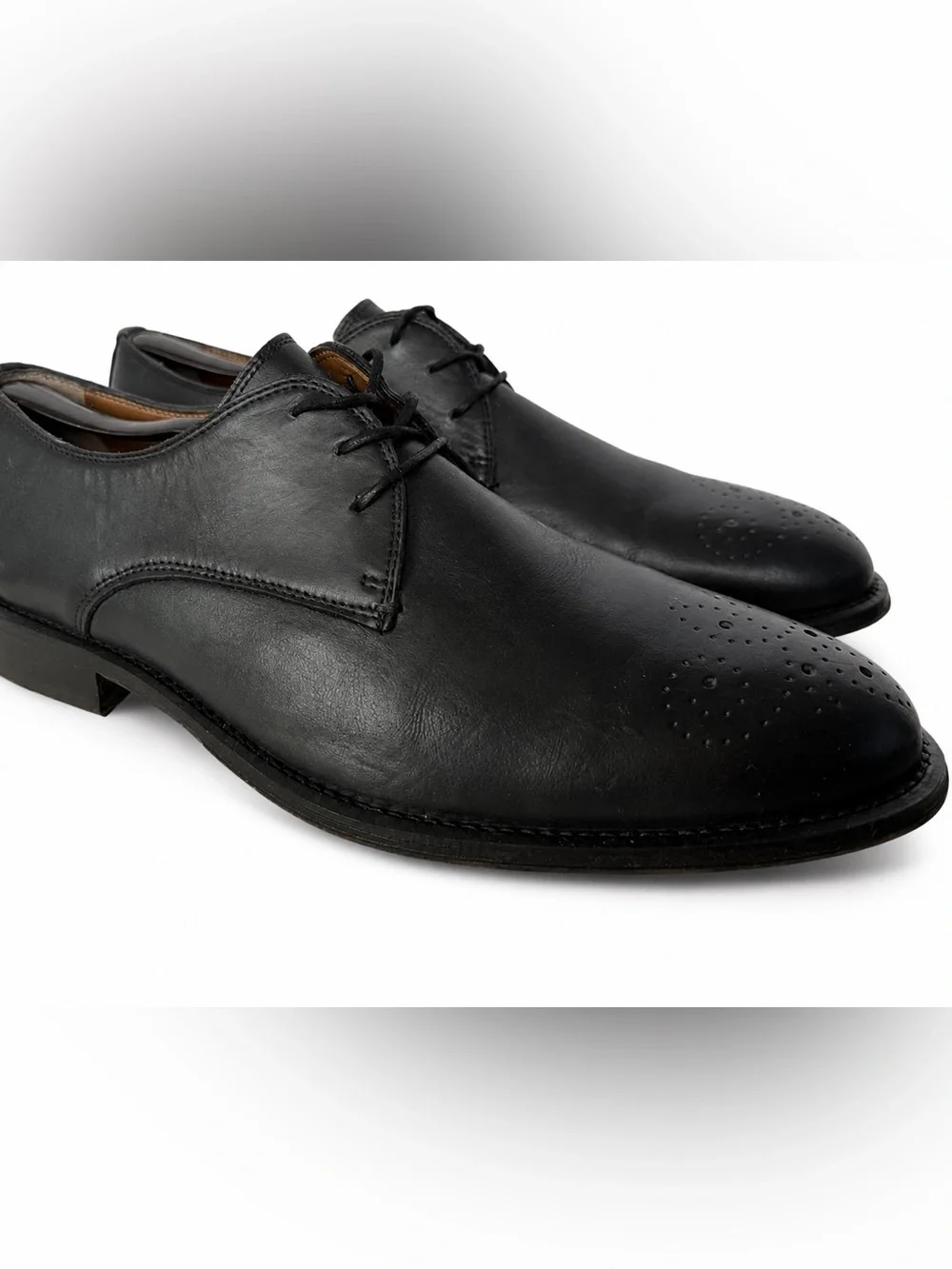 Black Brown 1826 Brogue Cap Oxford Lace Up Dress Shoes in Black SZ 12