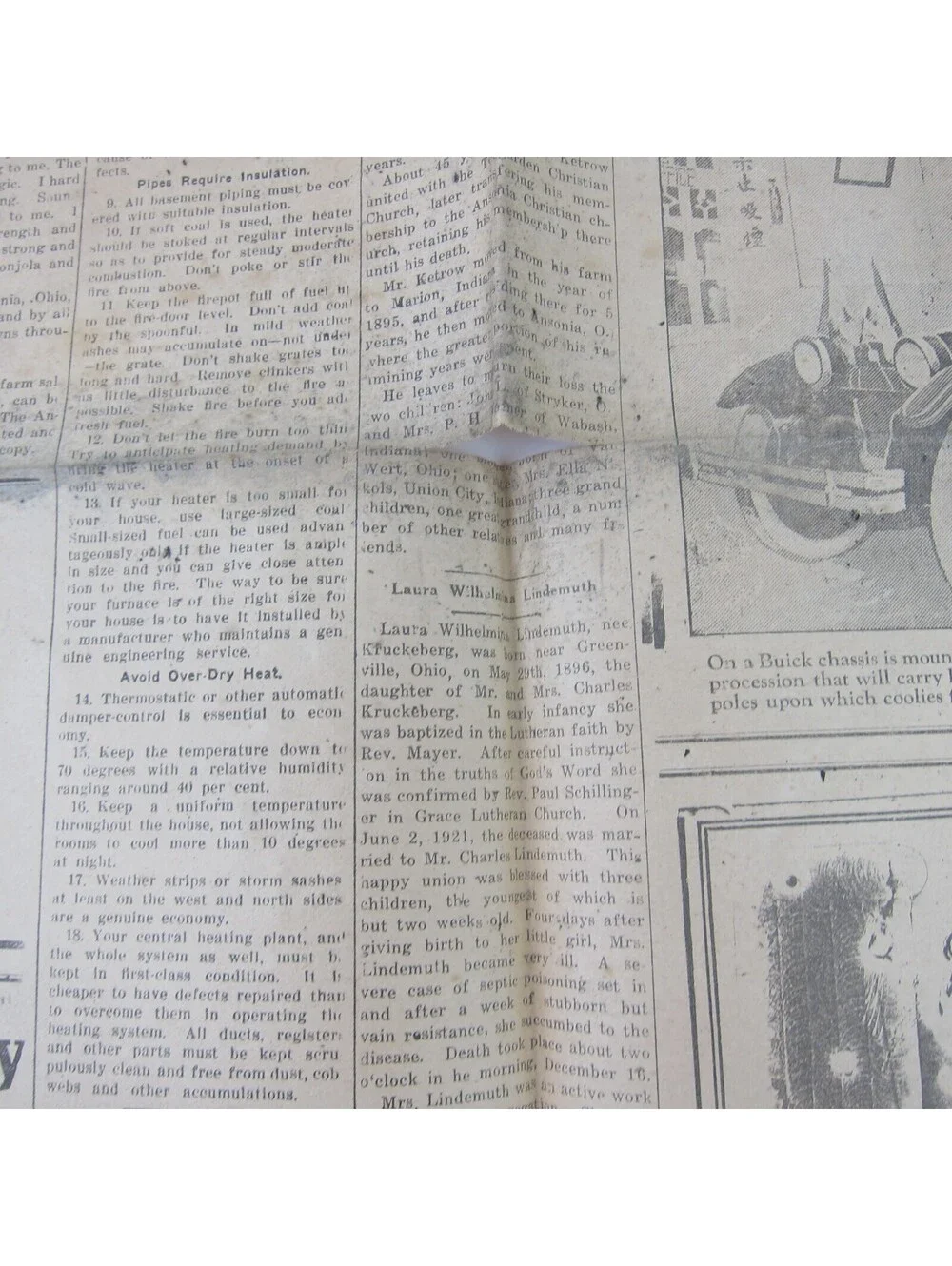 The Ansonian Newspaper Ansonia Darke County Ohio Thursday Dec 1928 Antique RARE