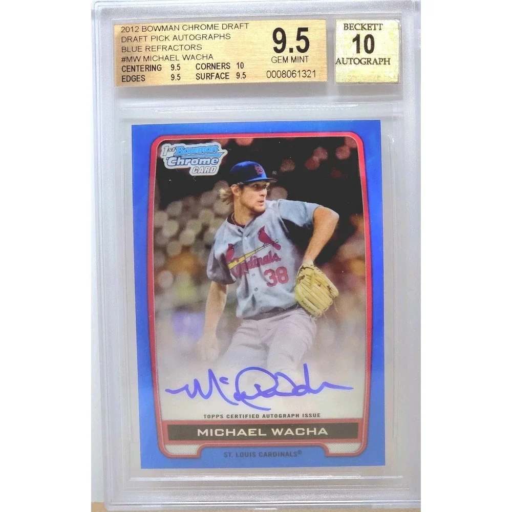 2012 Bowman Chrome Draft Picks - Michael Wacha Blue Refractor #/150 Auto BGS 9.5