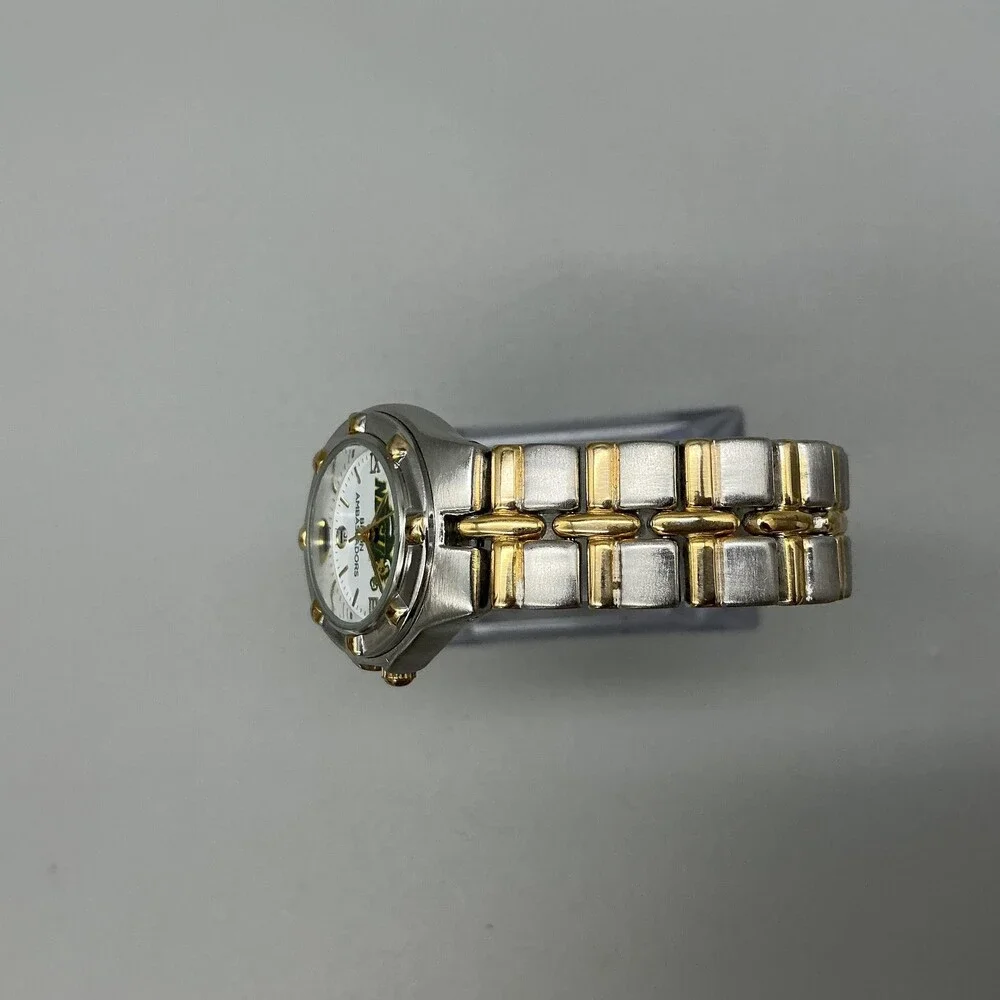 Womens Watch 26mm White Dial Two Tone Bison Ambassadors Date New Battery 7
