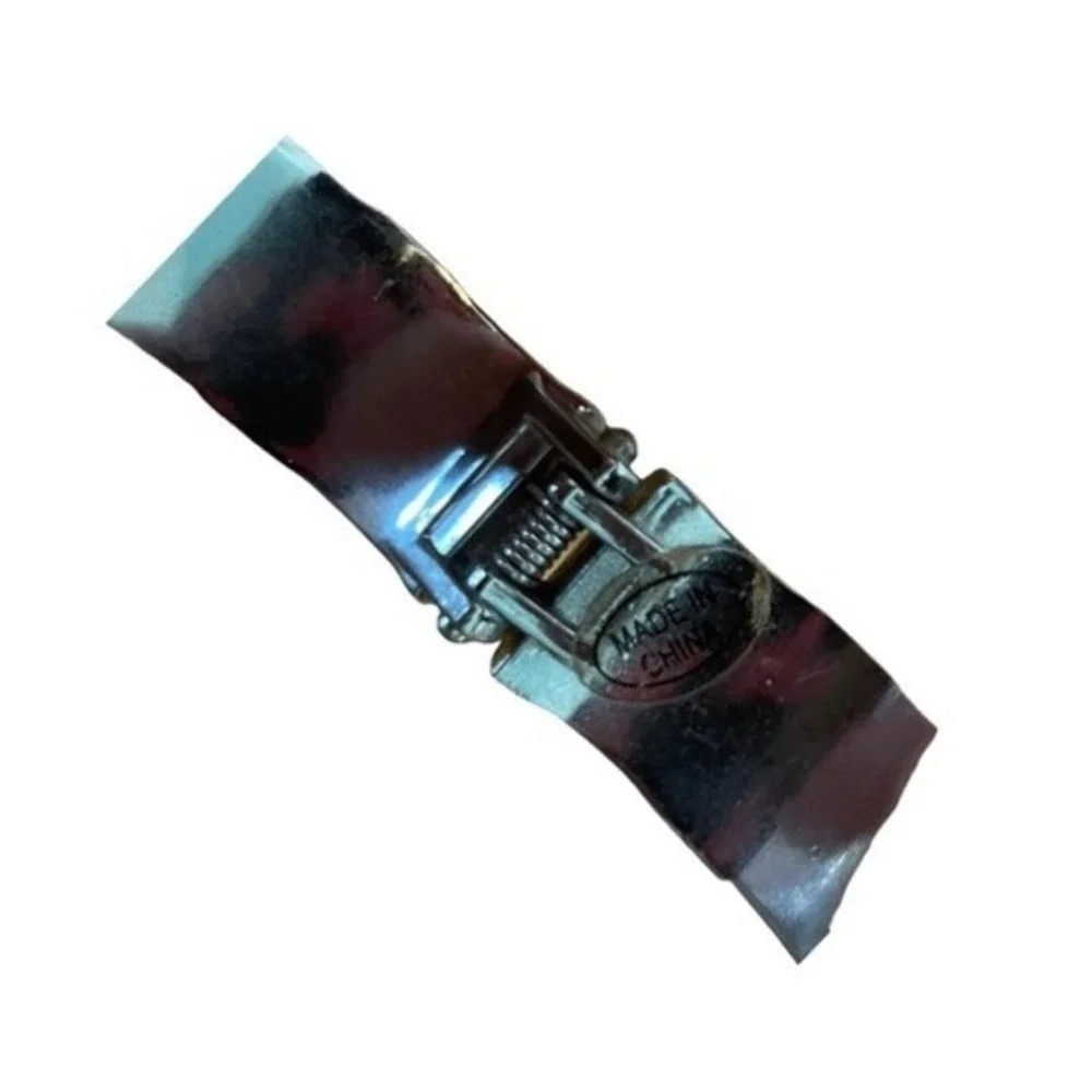 Alex‎ L Quartz Clamper Bracelet Watch Silver Tone Metal Pastel Hinged