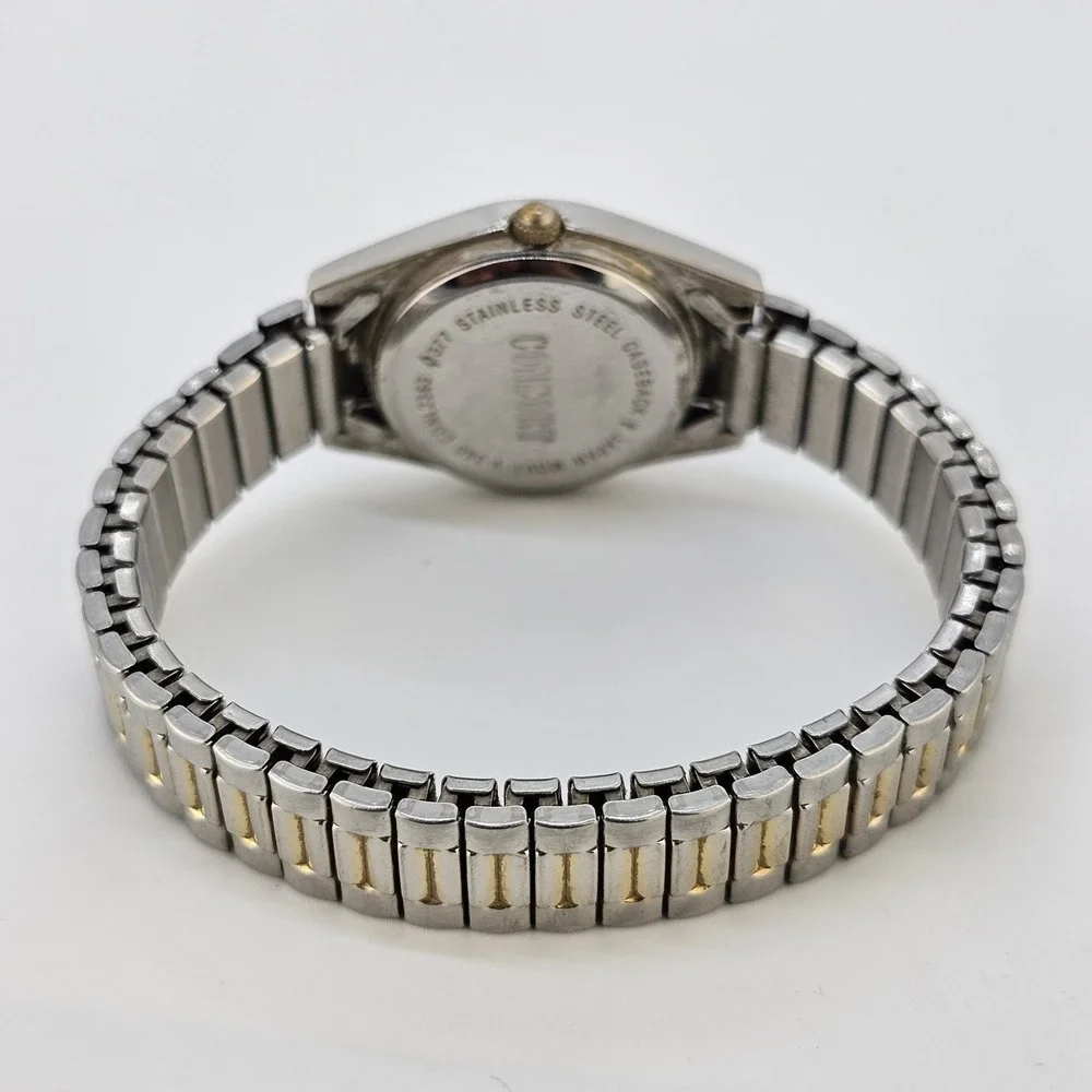 Consort Women Watch 26MM Gray Dial Two Tone Expandable Band 5.75' NEW Battery‎