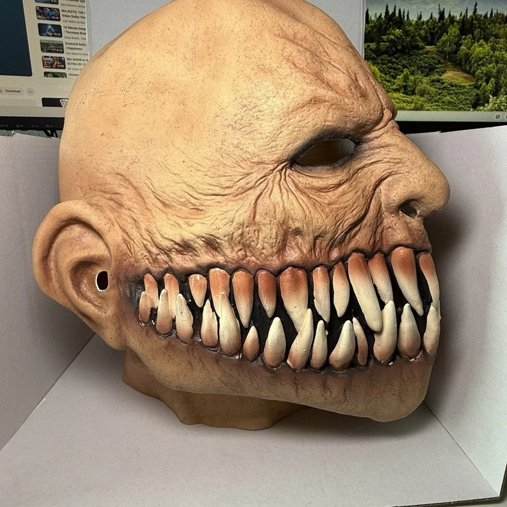 Scary Halloween Scary Teeth Mask Big Smile Party Cosplay Adult‎ Latex