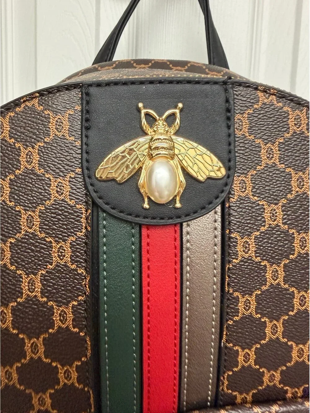 N/A brown monogram