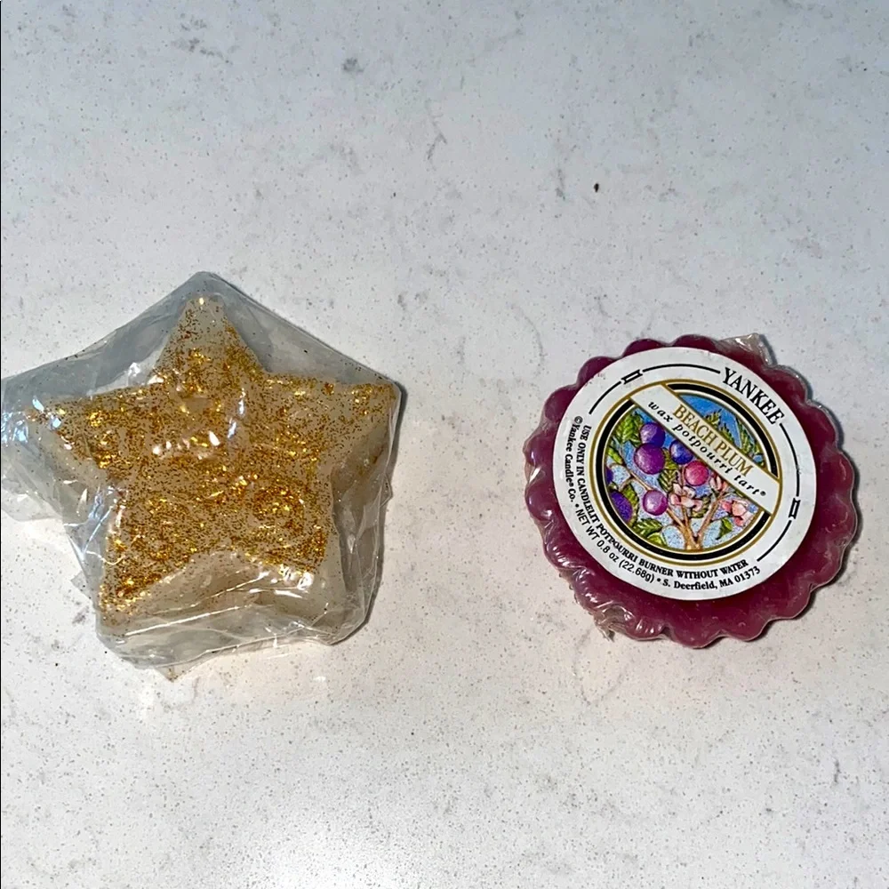 Yankee Candle Beach Plum Wax Potpourri Tart Star Shaped Candle Bundle‎