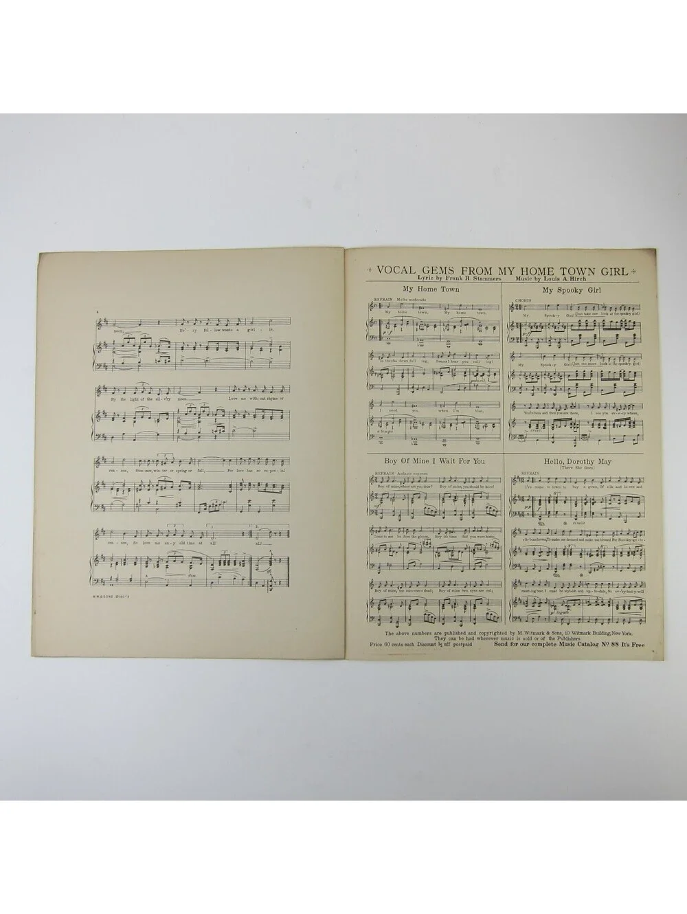 Sheet Music Love Me In The Morning Early My Hometown Girl Comedy Antique 1916