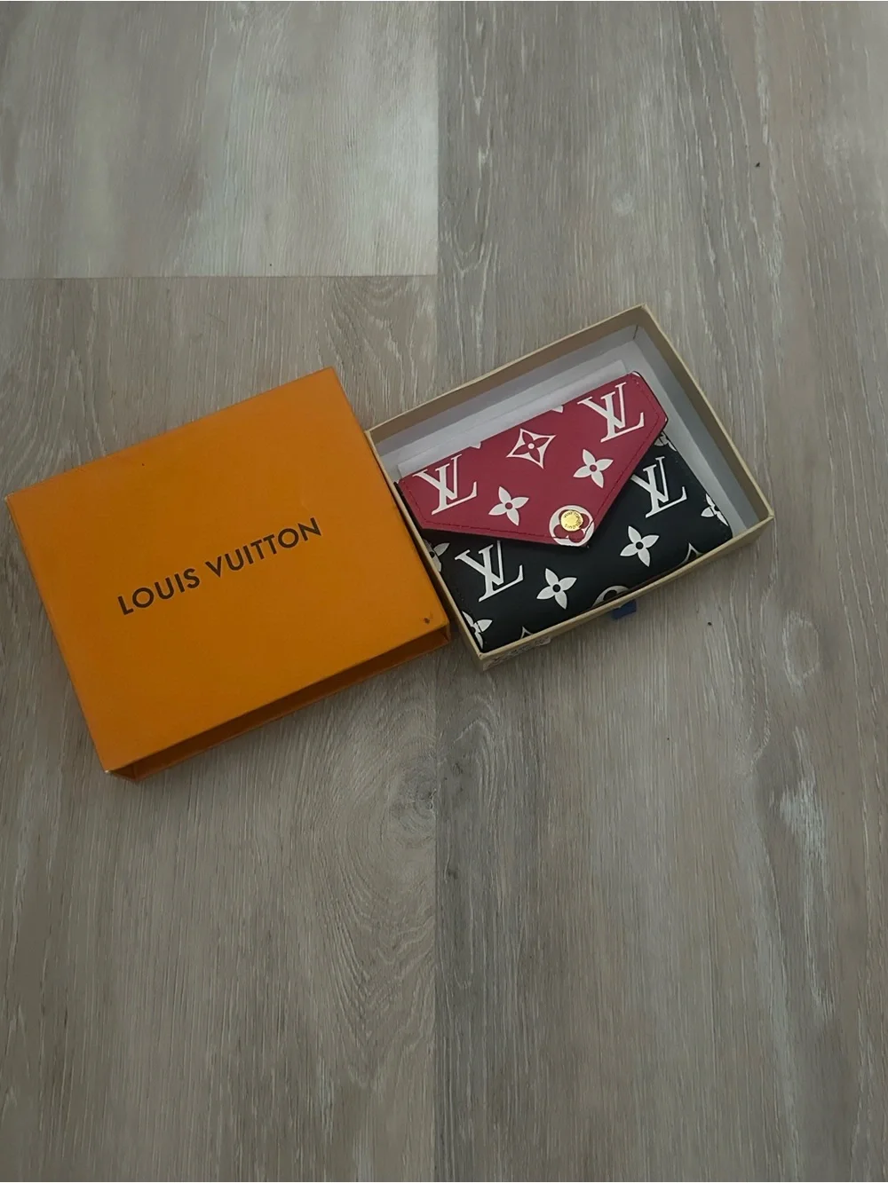 Designers Originals Black & Red Monogram Card Holder