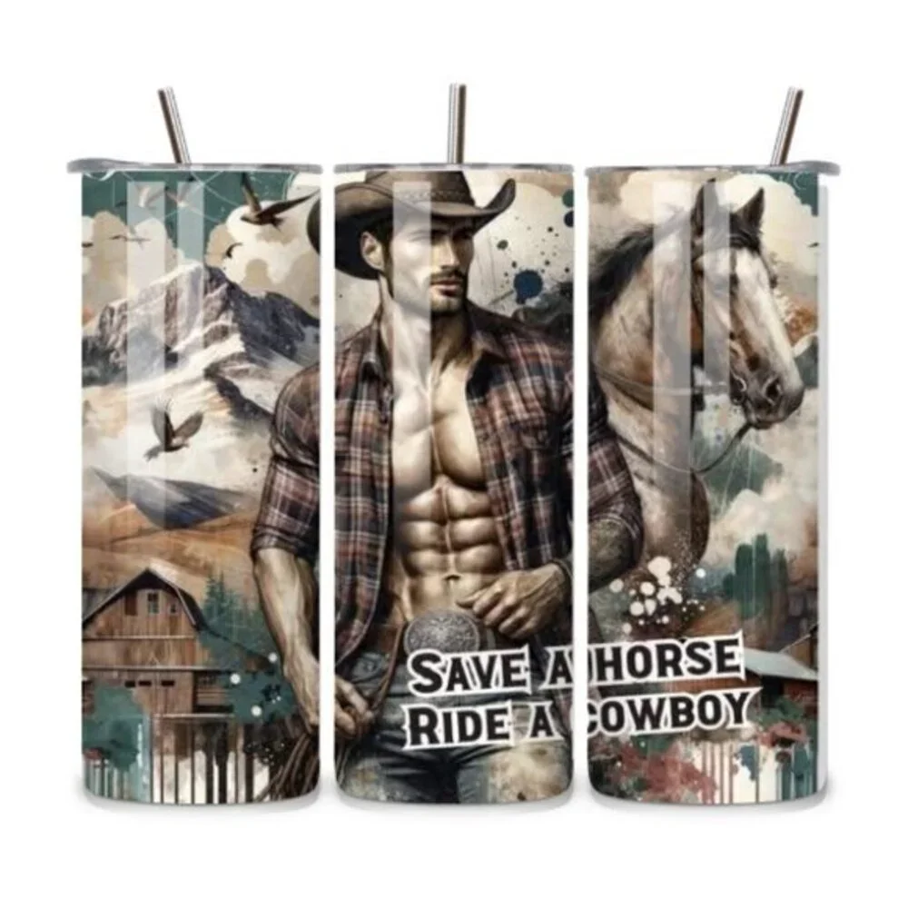 Save a Horse Ride a Cowboy 20oz Stainless Steel Tumbler