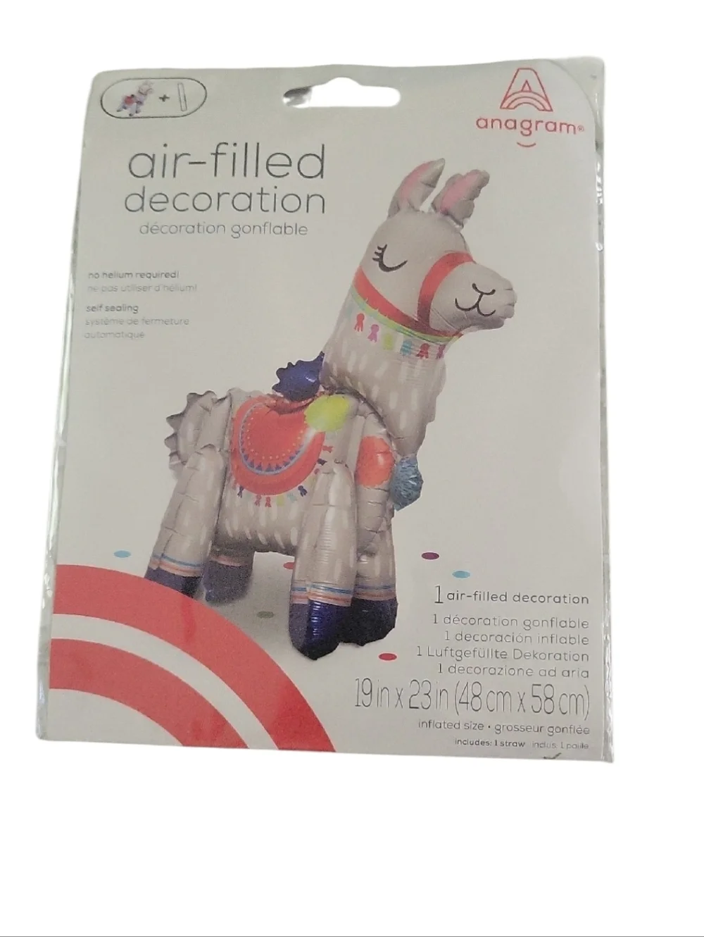 Air-filled Decoration Llama No Helium Balloon