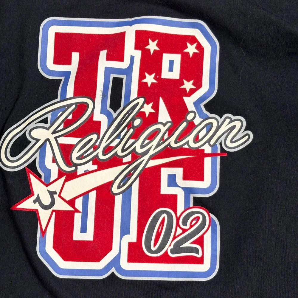 True Religion T-Shirt and Joggers Set Boys Large Black Graphic 2-Piece Outfit