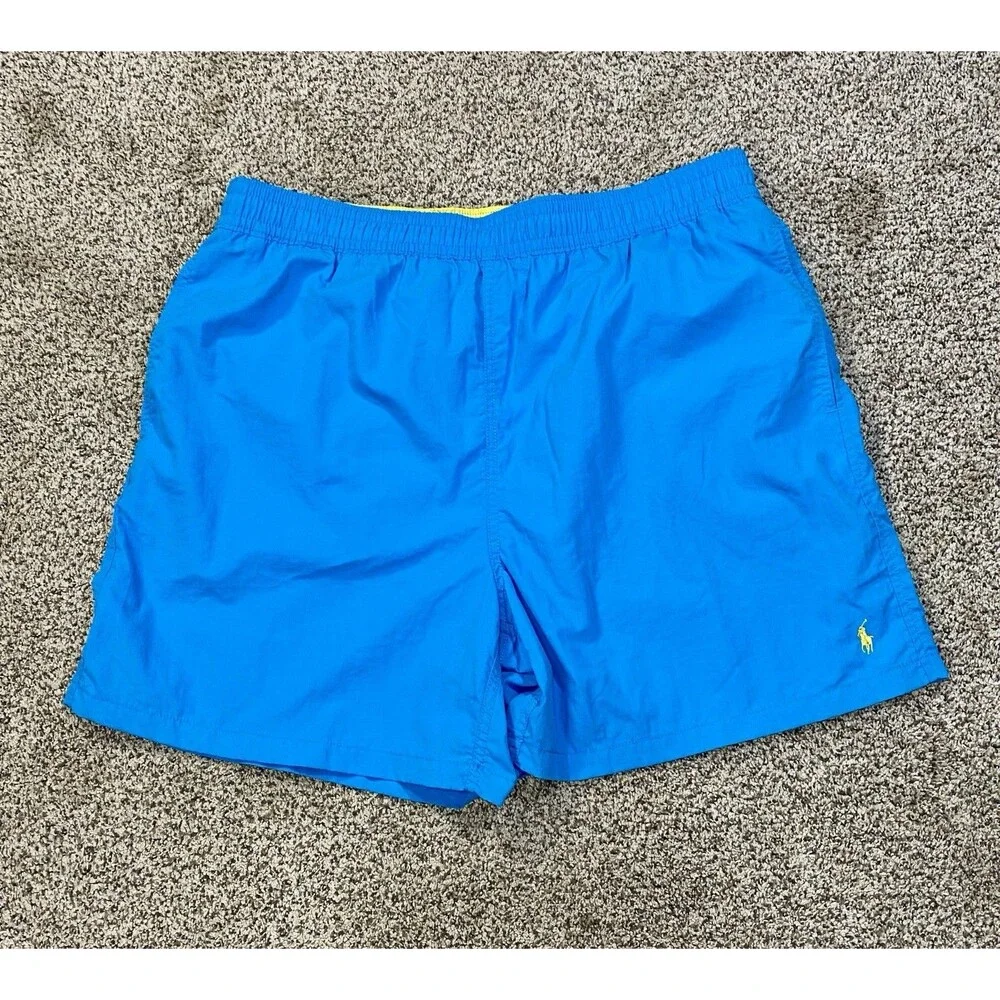 VTG Polo Ralph Lauren Mesh Brief Liner Swim Trunks 5” Men’s XL Blue Drawstring