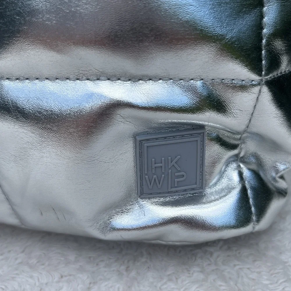 IHKWIP Checkmate Quilted Shoulder Tote 2 Crossbody Straps Silver Foil New w Tags