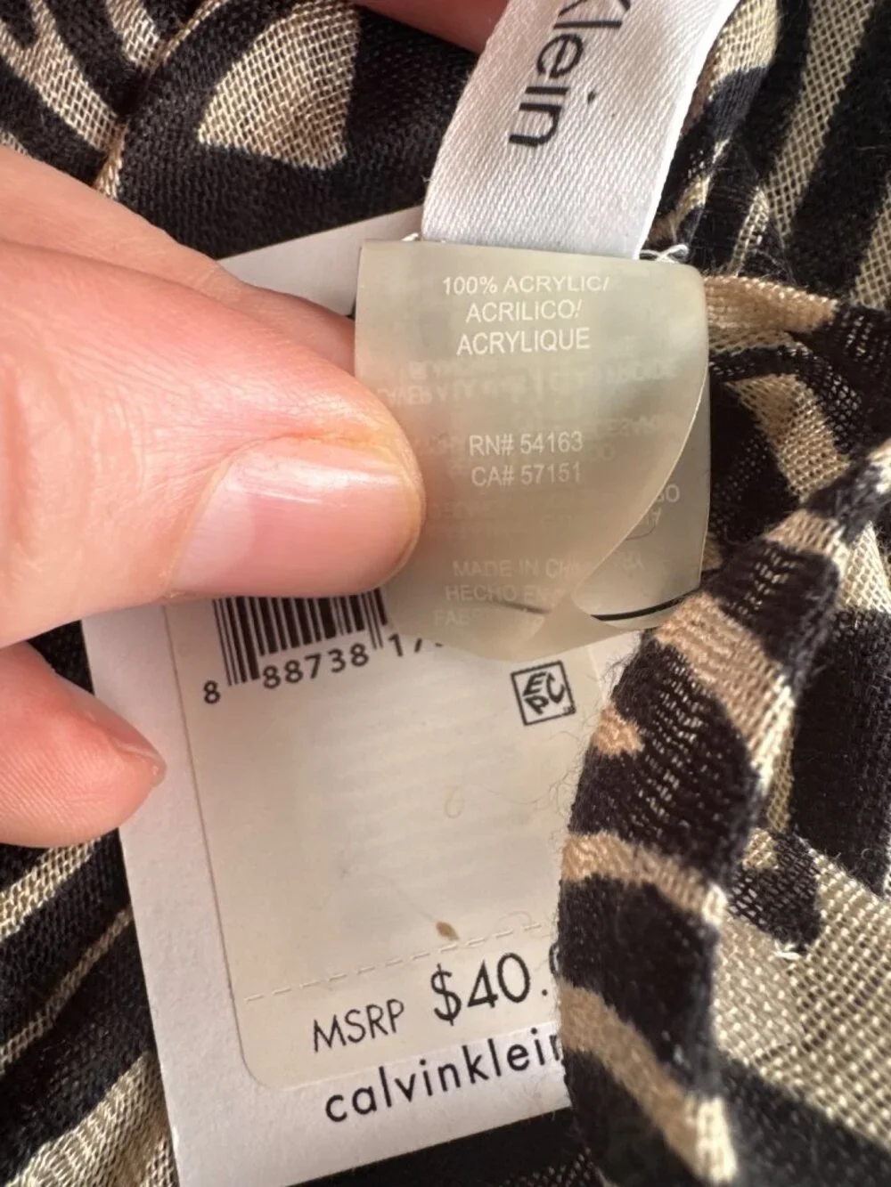Calvin Klein approximate dimensions