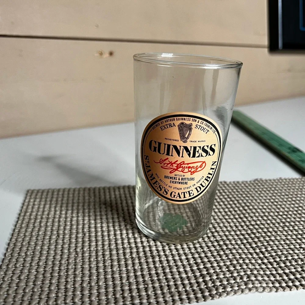 Vintage Guinness Extra Stout Beer Glass St James Gate Dublin Made in Ireland