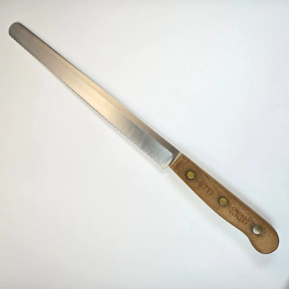 Chicago Cutlery BT10 10 inch Serrated Bread Knife Walnut Handle Made in USA