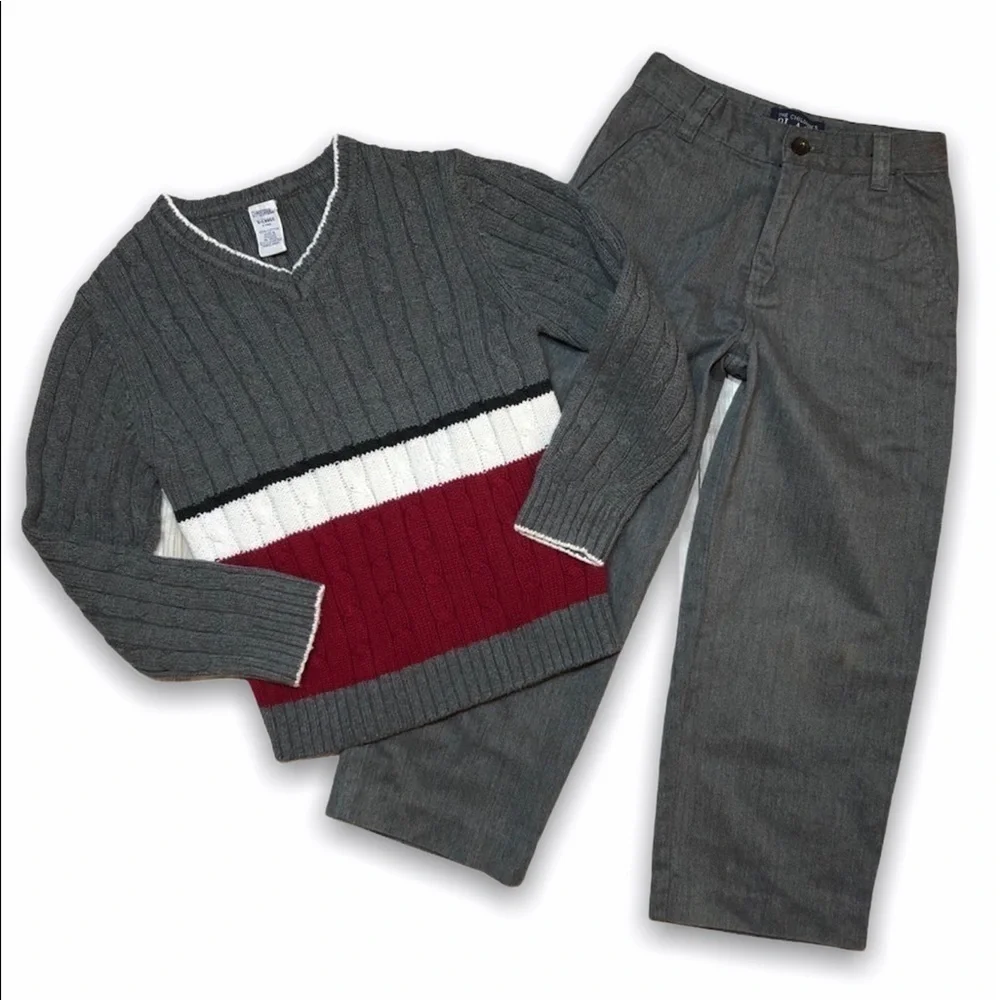 𝅺GYMBOREE‎ 6 All Aboard Holiday Sweater TCP Pants