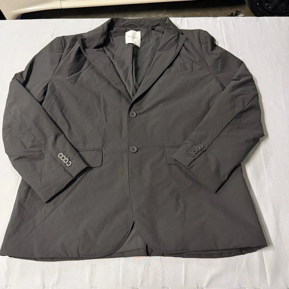 BR Sport Banana Republic Mens Tech Blazer Black Large Water Resistant Sport Coat