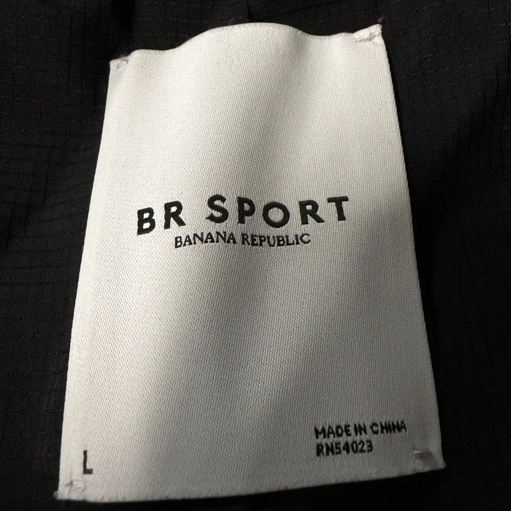 BR Sport Banana Republic Mens Tech Blazer Black Large Water Resistant Sport Coat
